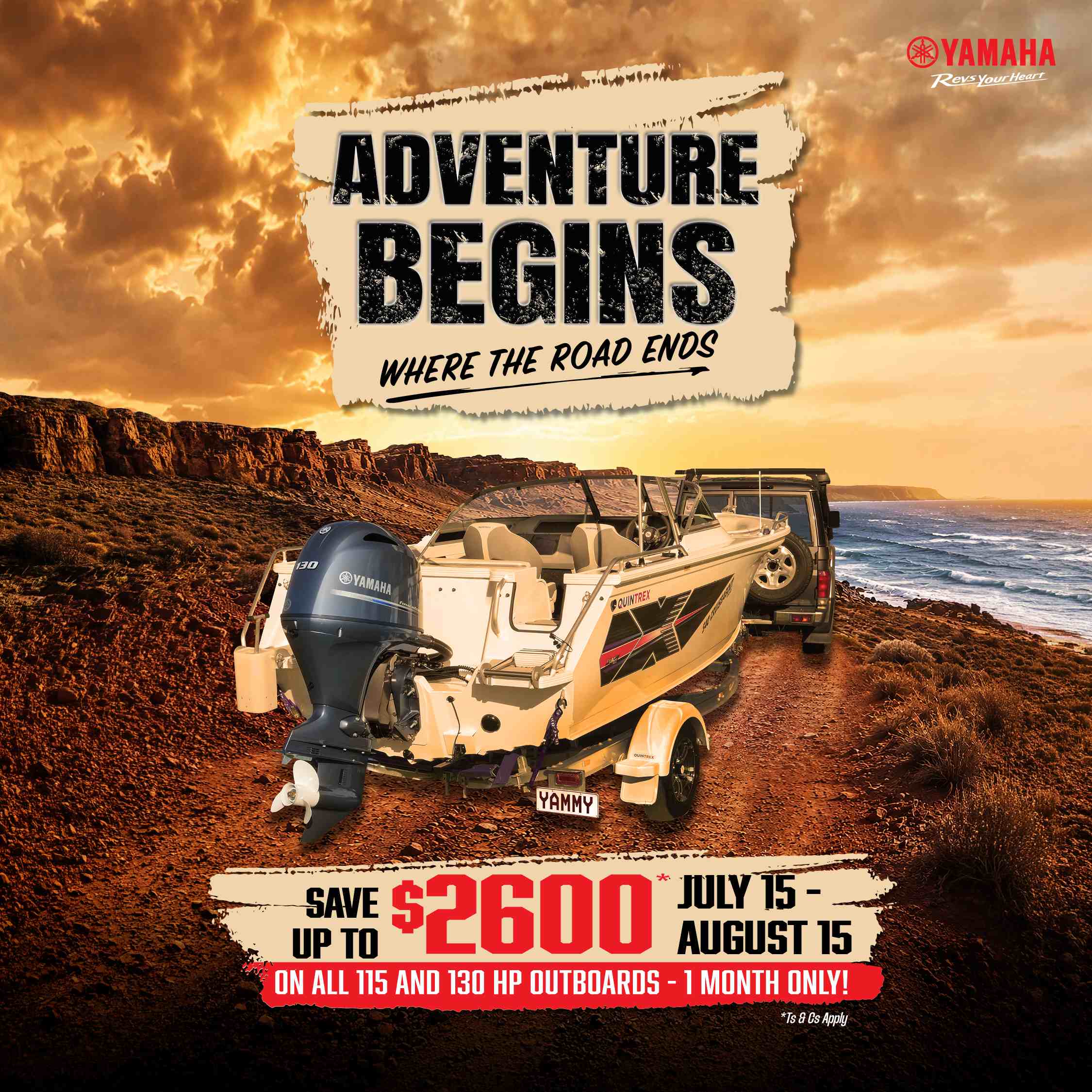 adventure begins yamaha marine promo banner